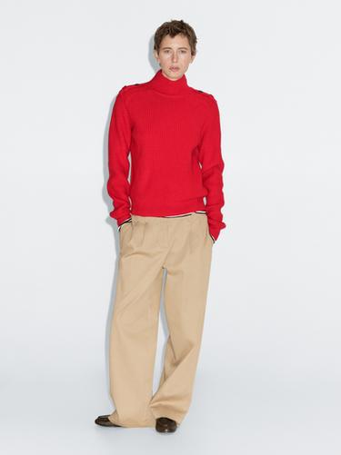 Zara Wool blend sweater with shoulder detail - Red - Image 0