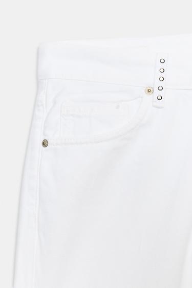 JEAN TRF WIDE LEG TAILLE BASSE À CLOUS - Blanc de Zara - Image 10