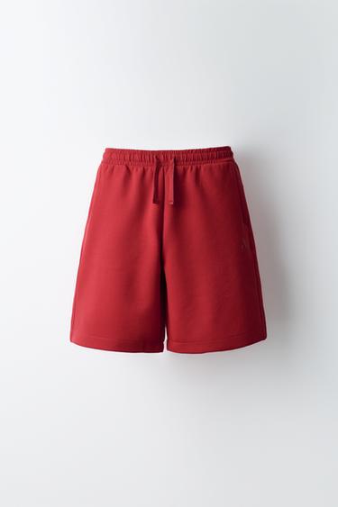 BERMUDA INTERLOCK SPORTY - Rojo de Zara