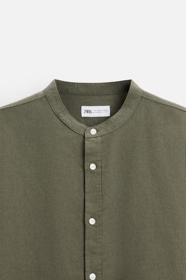 COTTON - LINEN SHIRT - Khaki by Zara