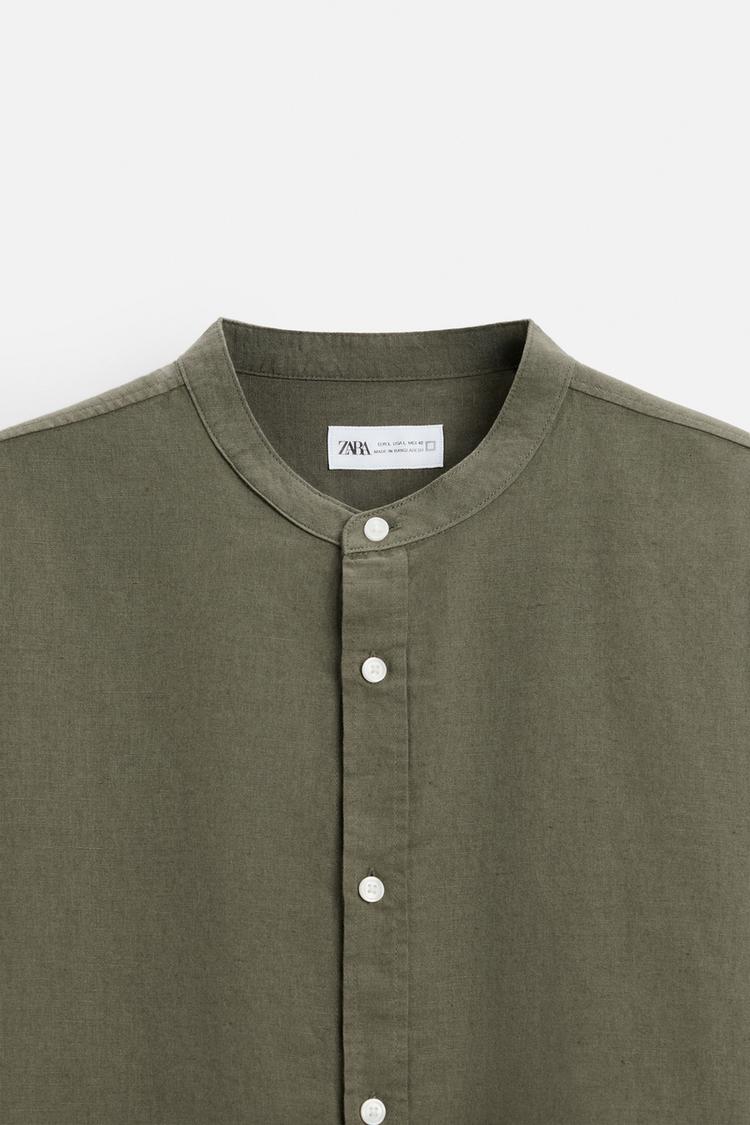 Camisa de lino y algodón de corte relajado 6