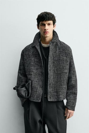 TEXTURED OVERSHIRT WITH POCKETS - charcoal grey by Zara