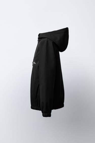 WATER-REPELLENT HOODED TECHNICAL JACKET - Black by Zara - Image 2
