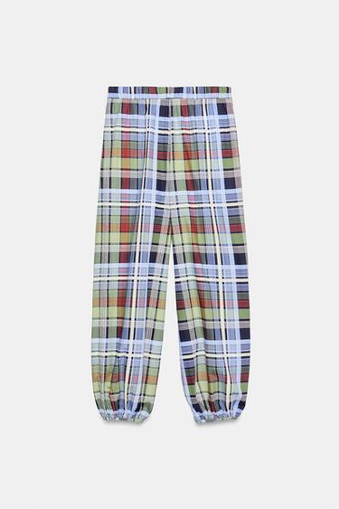 PANTALON BOUFFANT À CARREAUX ZW COLLECTION - Multicolore de Zara - Image 7