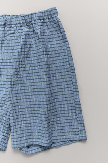 3-6 YEARS/ CHECK SHIRT AND BERMUDA PYJAMAS - Blue by Zara