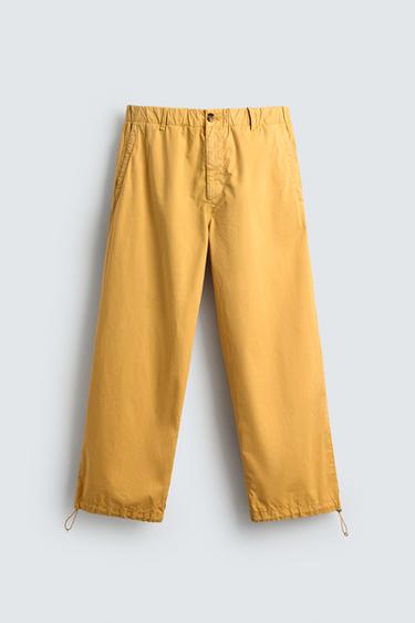 AARON LEVINE X ZARA RELAXED FIT COTTON TROUSERS - Light yellow by Zara