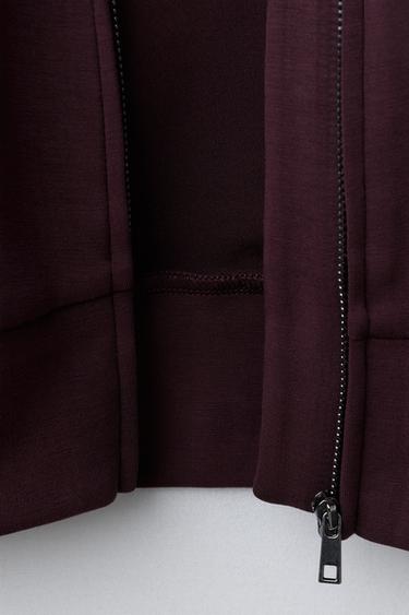 SWEAT BOMBER AVEC MODAL INSCRIPTION EN RELIEF - Prune de Zara - Image 3