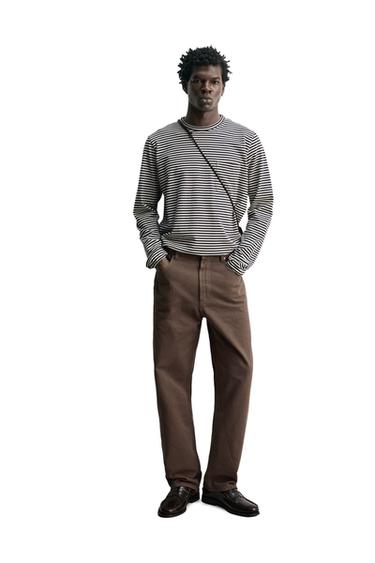 FADED STRAIGHT-LEG JEANS - Brown / Taupe by Zara