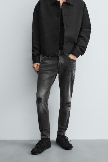 JEANS SKINNY FIT ROTOS - Carbón de Zara