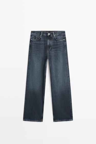 Zara High-waist wide-leg jeans - Mid-blue - Image 0