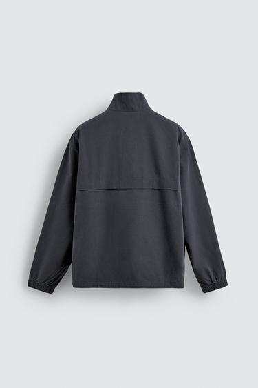 COTTON-LYOCELL QUARTER-ZIP OVERSHIRT - Anthracite grey by Zara - Image 7