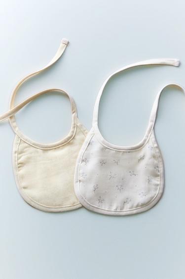 CHILDREN'S MINI FLOWER BIB (PACK OF 2) - Oyster-white by Zara