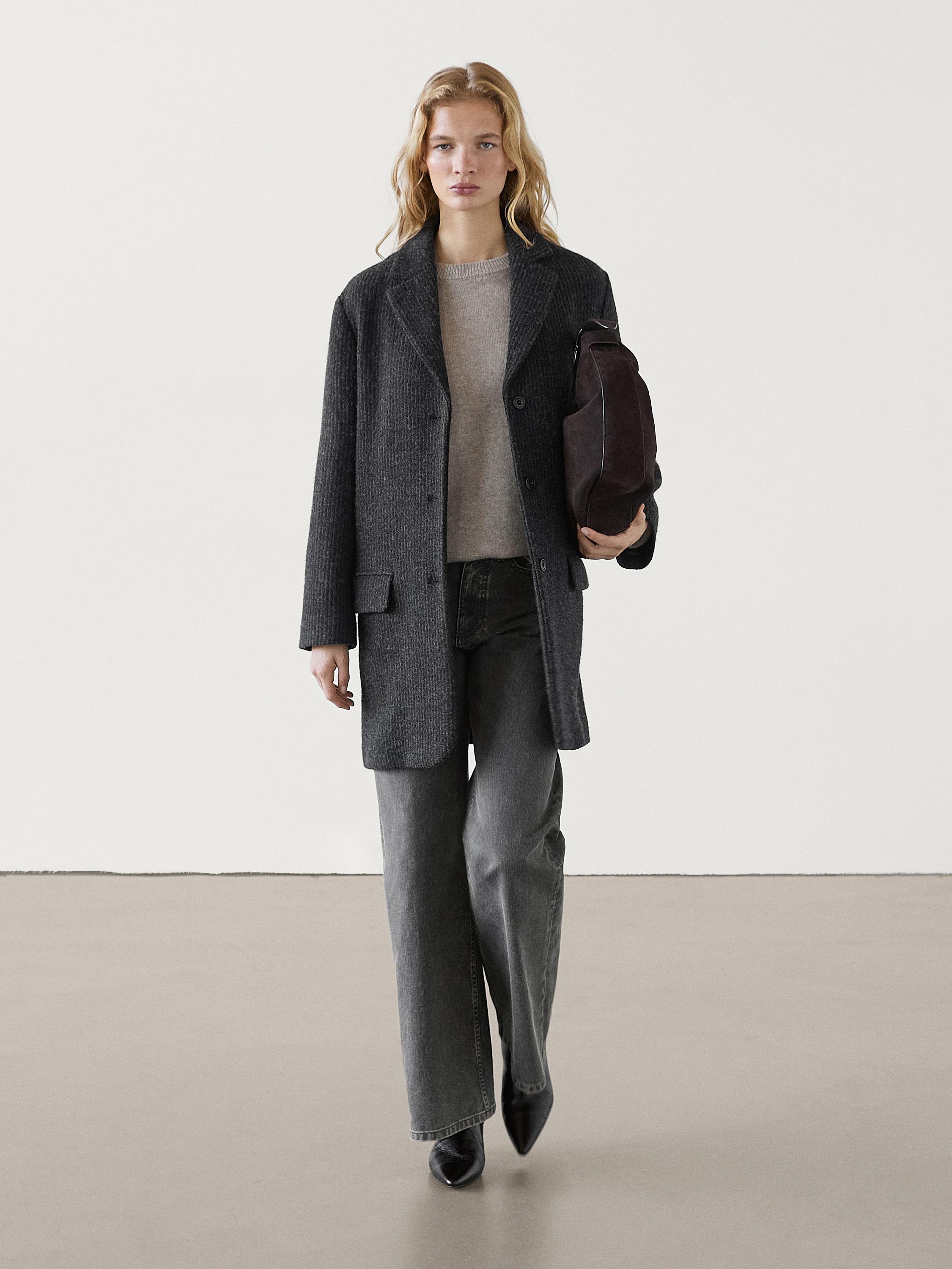 Zara Wool Blend Coat popular Medium