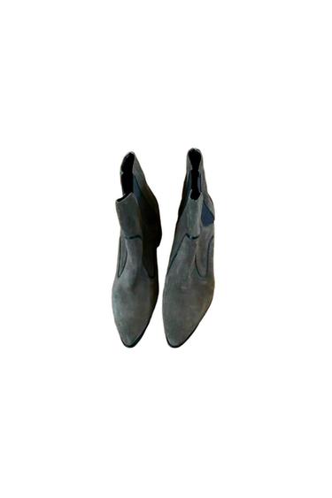 ZARA WOMAN DARK GREY SUEDE ANKLE BOOT
