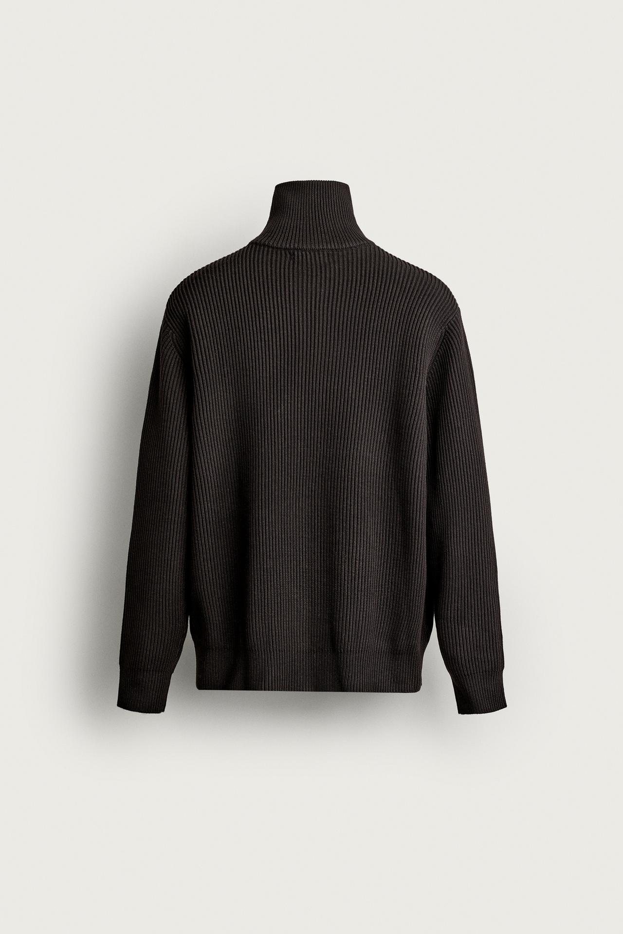 COMPACT ZIP CARDIGAN — Chocolate