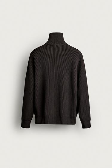COMPACT ZIP CARDIGAN — Chocolate 2