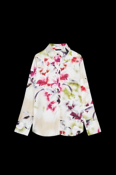SATIN FLORAL PRINT SHIRT - 107 by Zara - Image 0