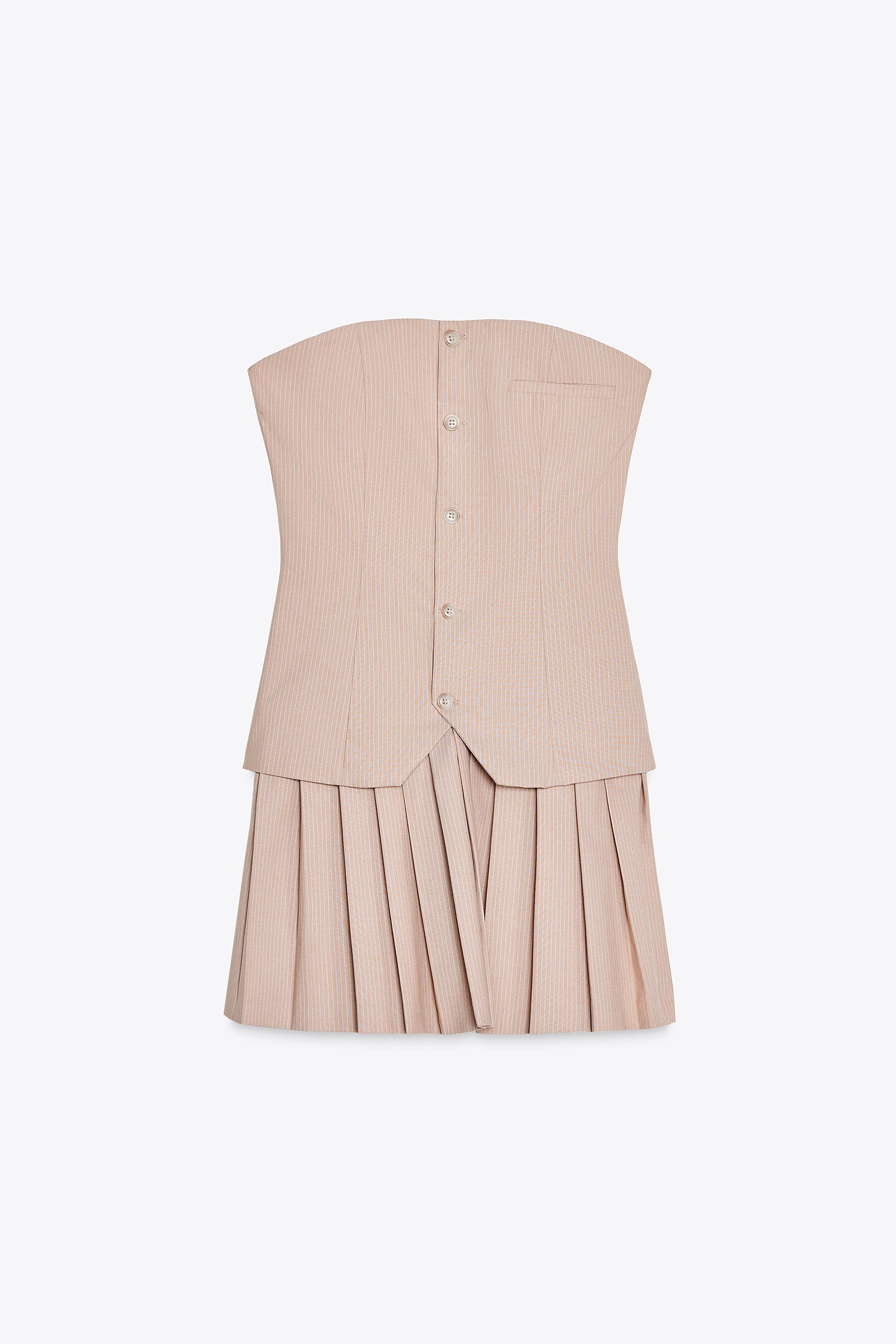 【ZARA】ストラップレス ショートワンピース 3067/359/622 ストラップレス ショートワンピース - ペールピンク | ZARA