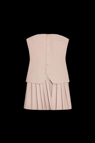 STRAPLESS SHORT DRESS - Pale pink by Zara - Image 0