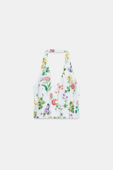 FLORAL HALTER TOP - Multicoloured by Zara