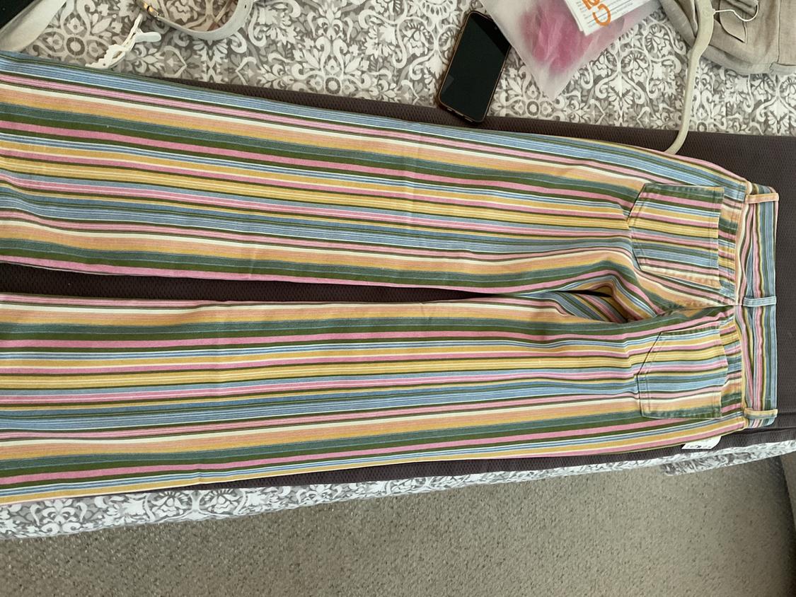 TRF LOW RISE STRIPED WIDE LEG JEANS - Image 2