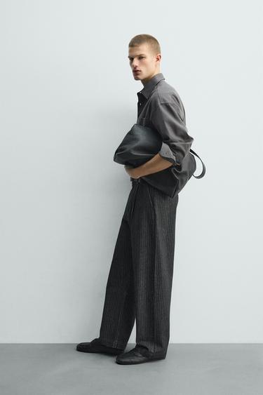 PANTALON CHINO RELAXED À RAYURES - Gris de Zara - Image 3