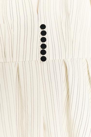 VESTE PEPLUM À RAYURES - Écru / Marron de Zara - Image 10