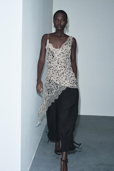 POLKA DOT CAMISOLE TOP ZW COLLECTION - Black / White by Zara