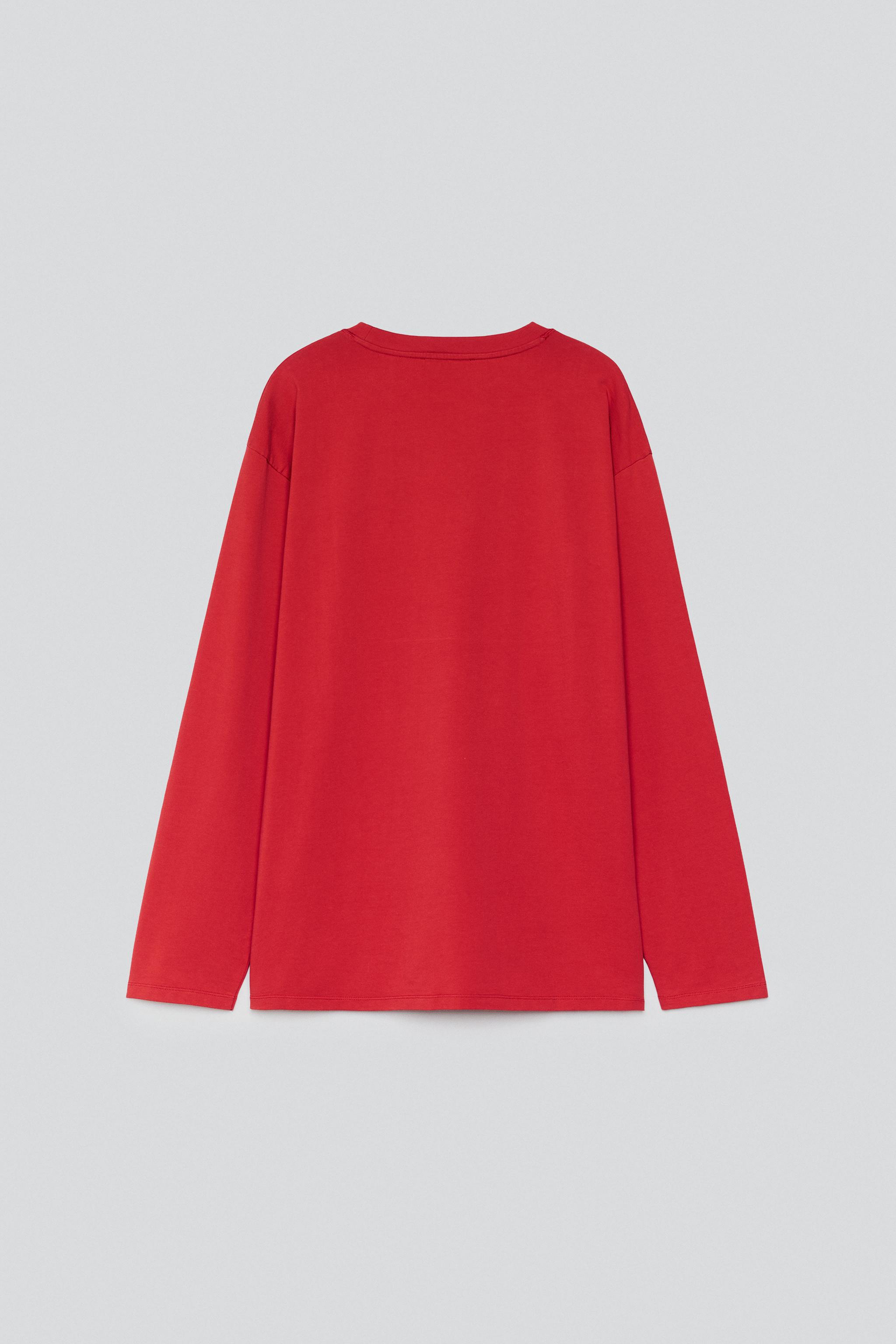 CONTRAST PRINT LONG SLEEVE T-SHIRT