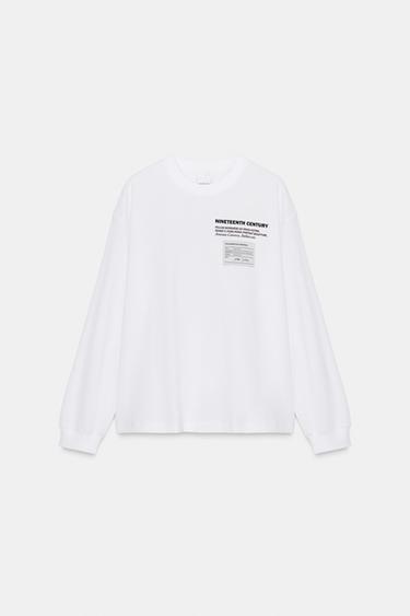 SCULPTURE PRINT LONG SLEEVE T-SHIRT - White by Zara
