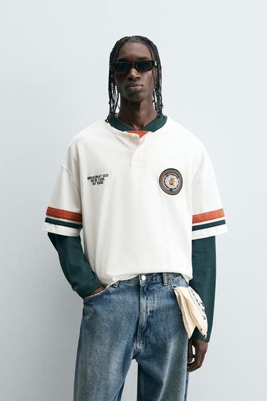 CAMISETA PATCH RUGBY - Branco-marfim da Zara