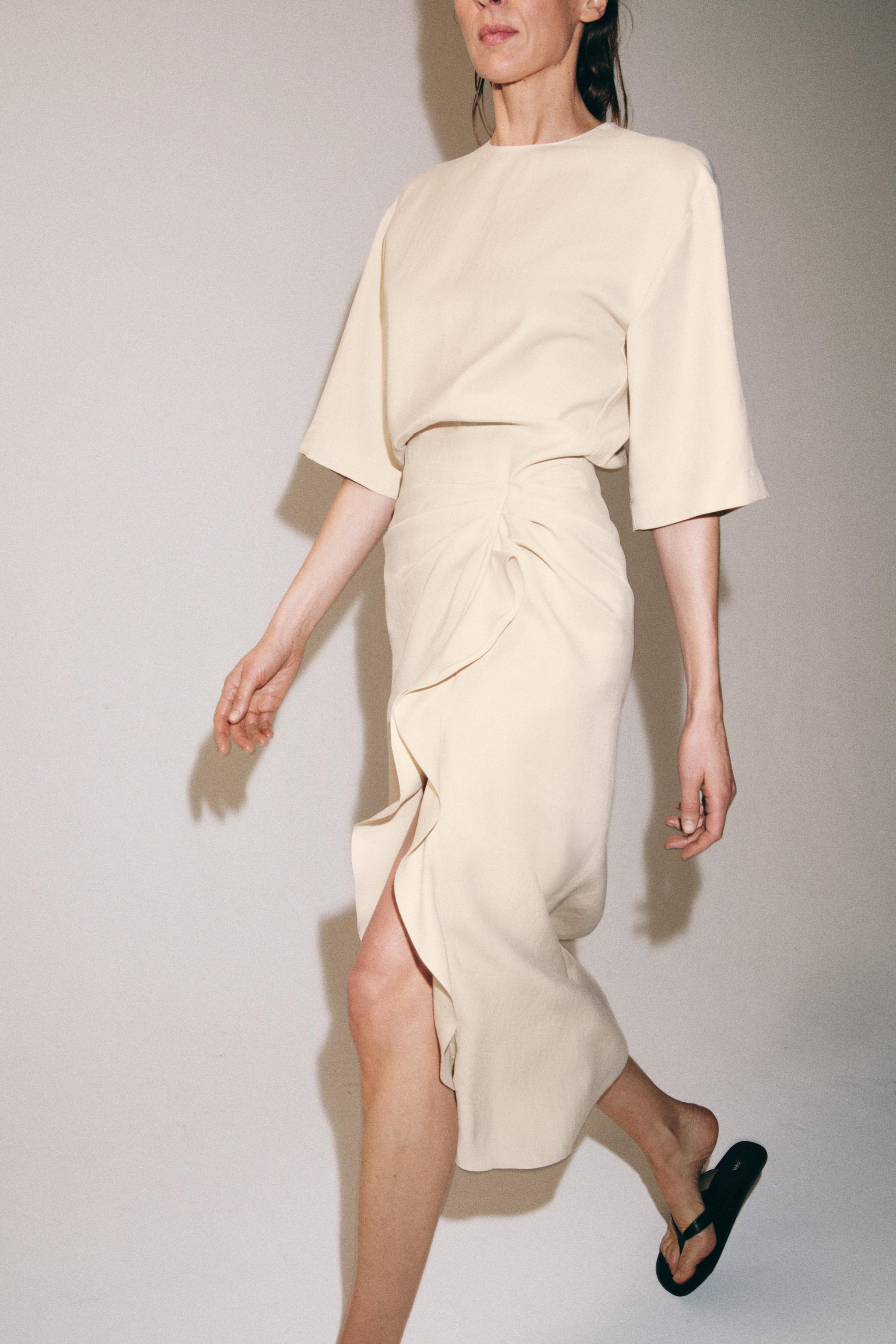 ZW COLLECTION DRAPED MIDI DRESS