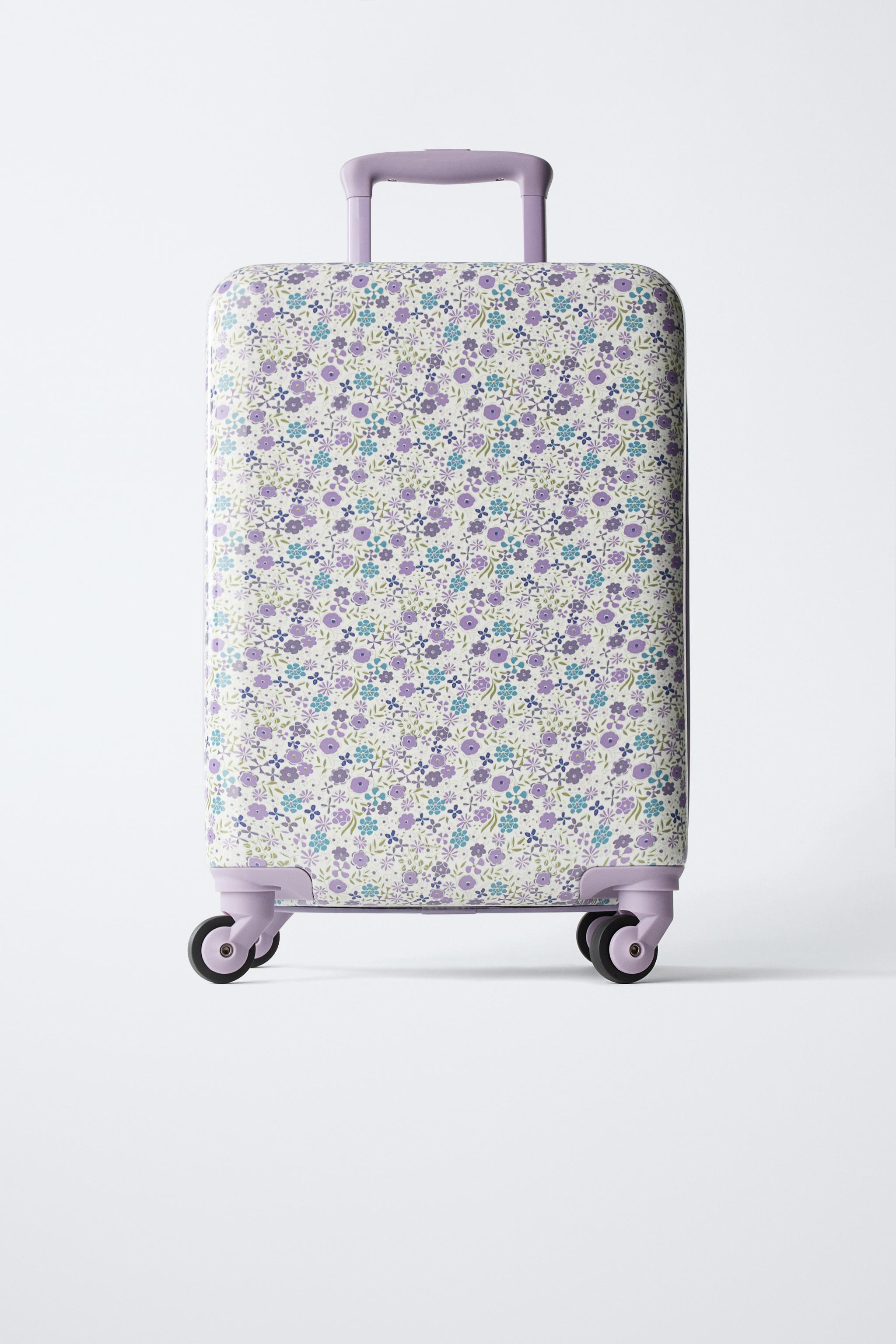 フラワー柄トラベルスーツケース - バイオレットモーブ | ZARA Japan