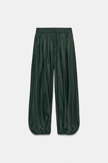 CALÇA BOMBACHA ZW COLLECTION - Esverdeado da Zara