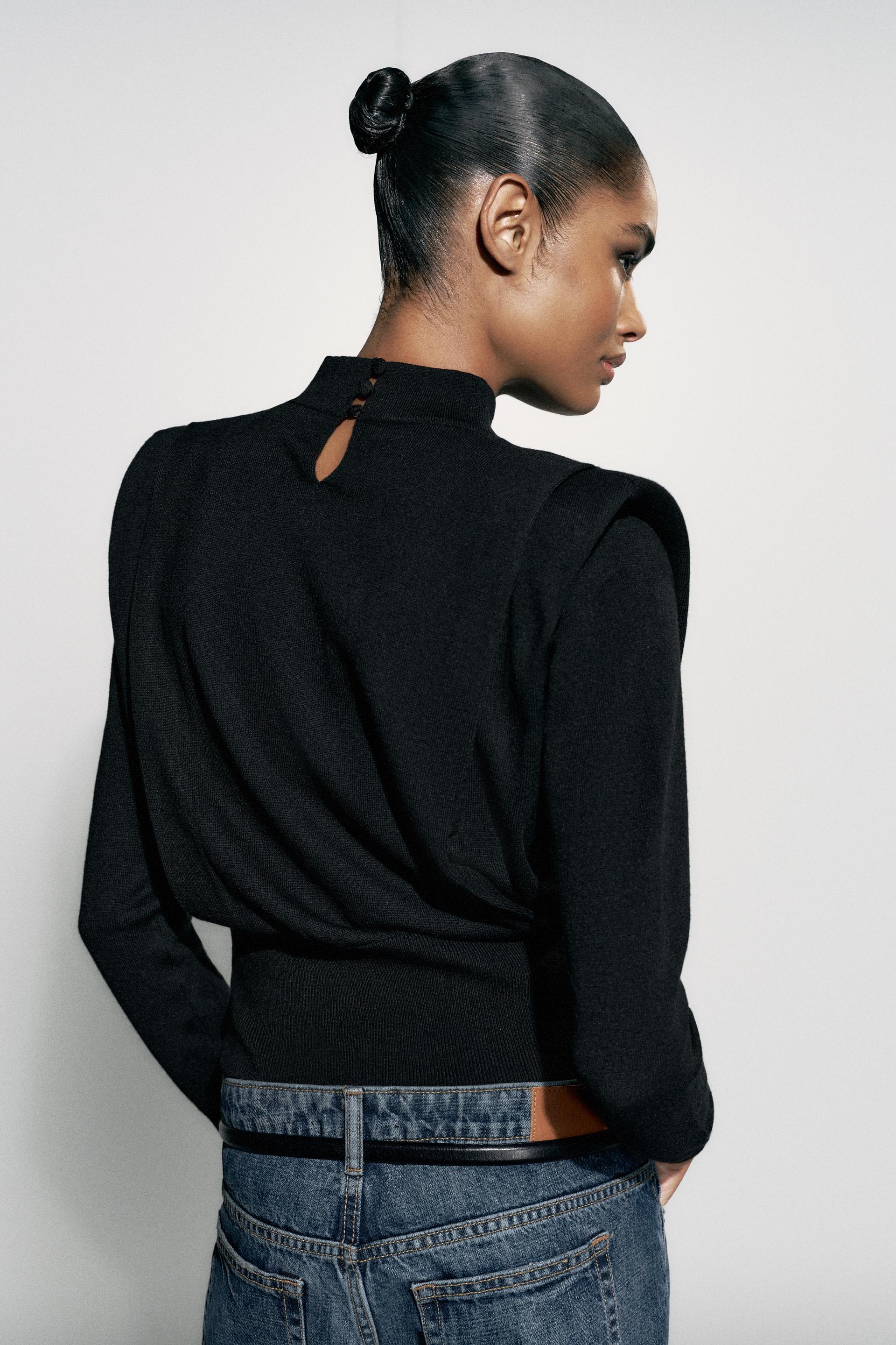 SHOULDER PAD KNIT SWEATER thumbnail 6