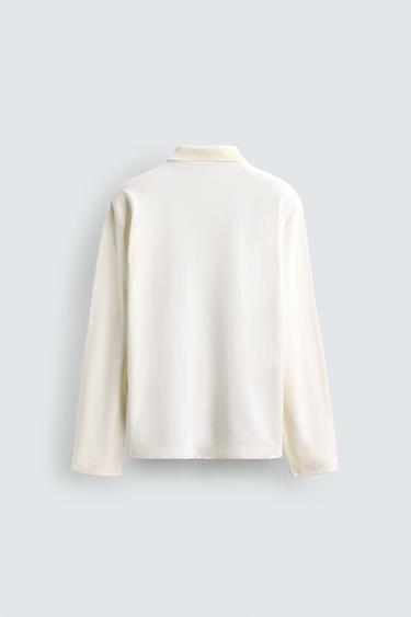 POLO REGULAR FIT STRUCTURÉ EN PIQUÉ - Blanc cassé de Zara - Image 8