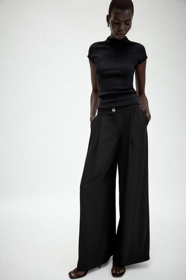 Zara HIGH NECK TOP - Black