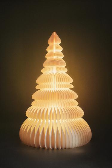 ARBRE DE NOËL PAPIER LUMINEUX SOL (160 cm) - Blanc de Zara