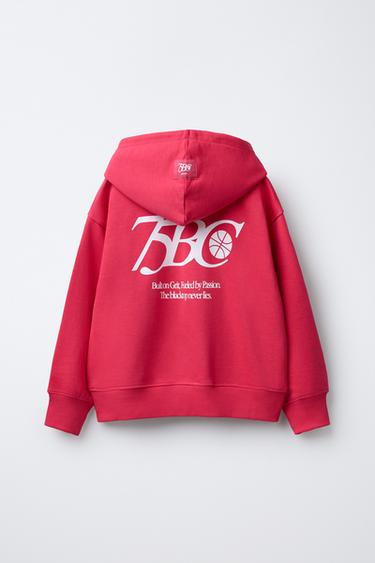 SLOGAN HOODIE AND BERMUDA SHORTS SET - Pink by Zara - Image 2