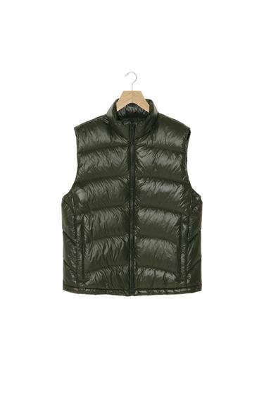 80% DOWN - 20% FEATHER WATER-REPELLENT QUILTED GILET ORIGINS - Dark bottle green by Zara