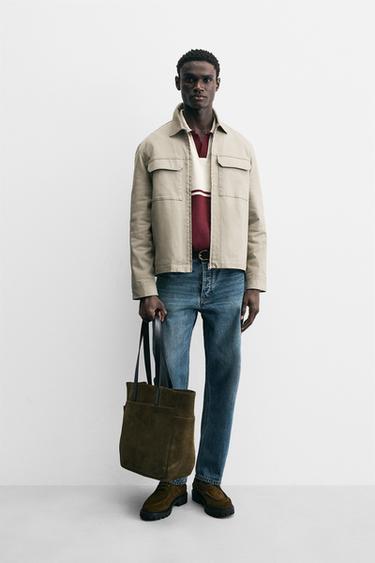 RELAXED FIT OVERSHIRT WITH POCKETS - Beige by Zara - Image 0