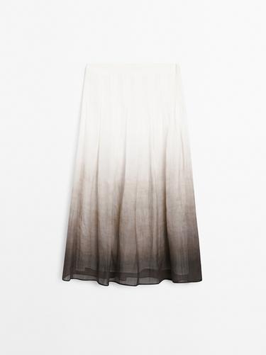 Falda midi tablas estampado degradado - Piedra de Zara - Imagen 0