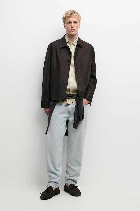 Surchemise total look 100 % lin - Marron de Zara - Image 0