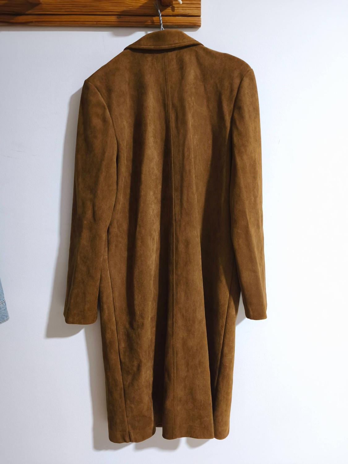 FAUX SUEDE BROOCH FROCK COAT - Image 2