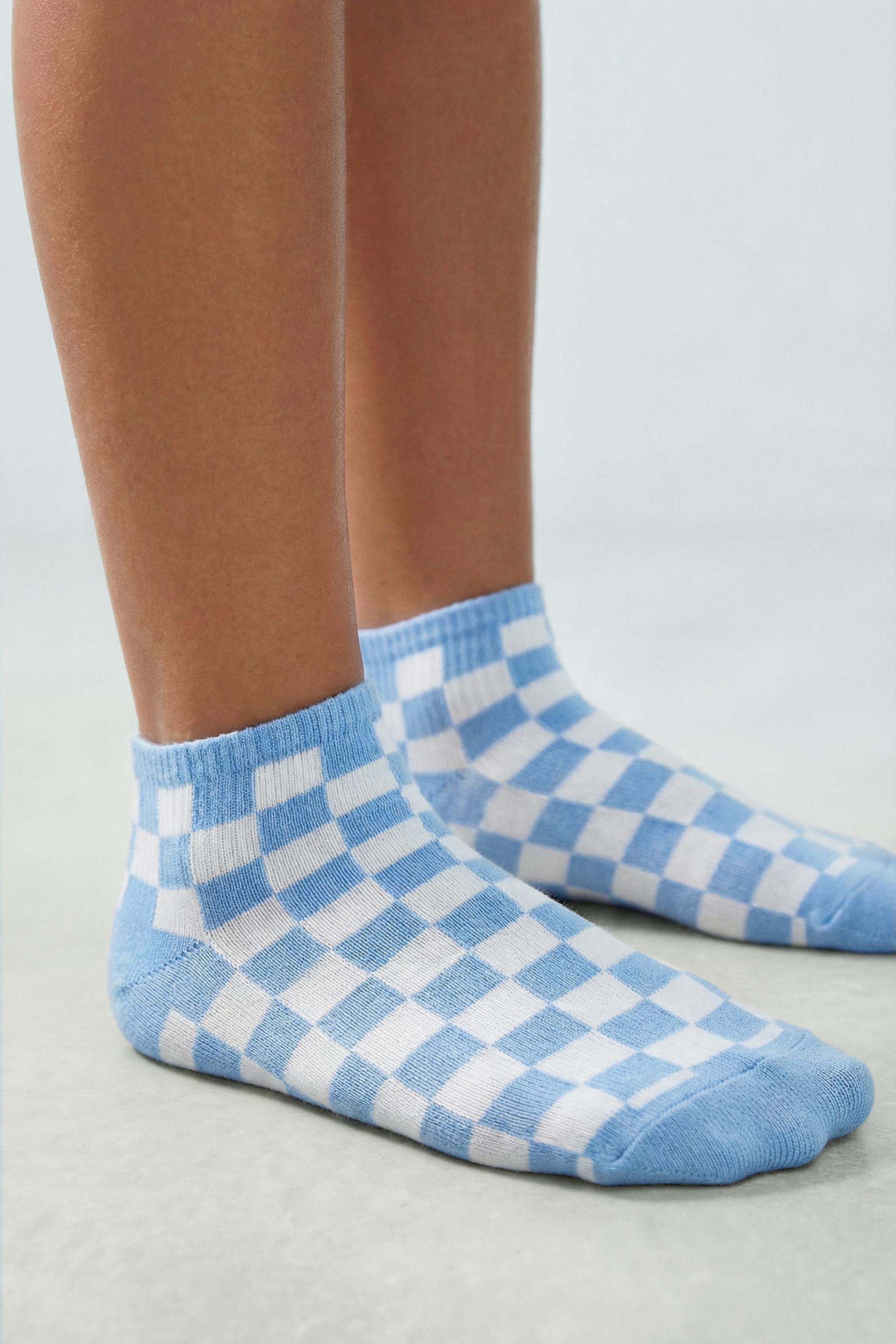 THREE-PACK OF SHORT CHECKERED SOCKS