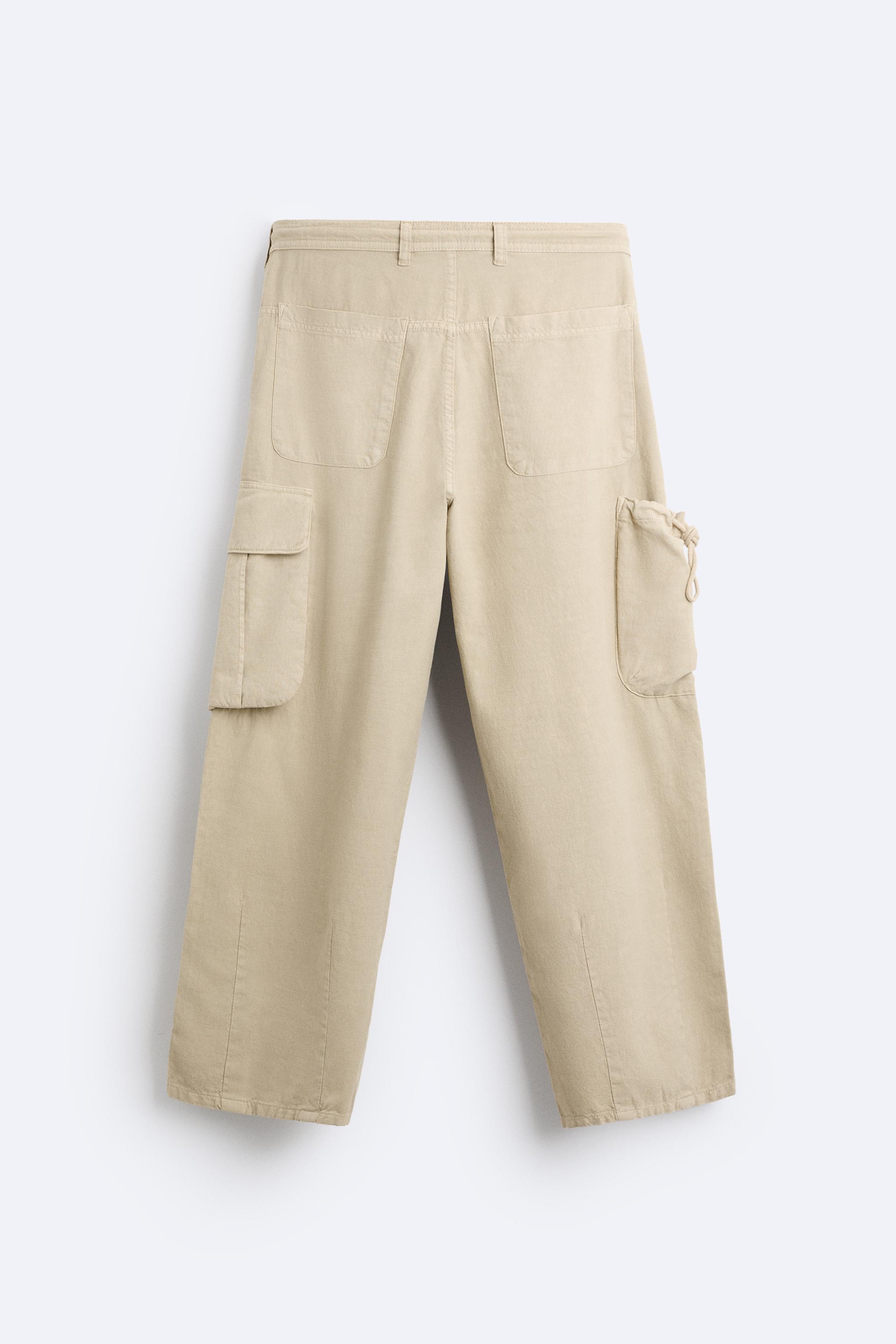 cream cargos zara
