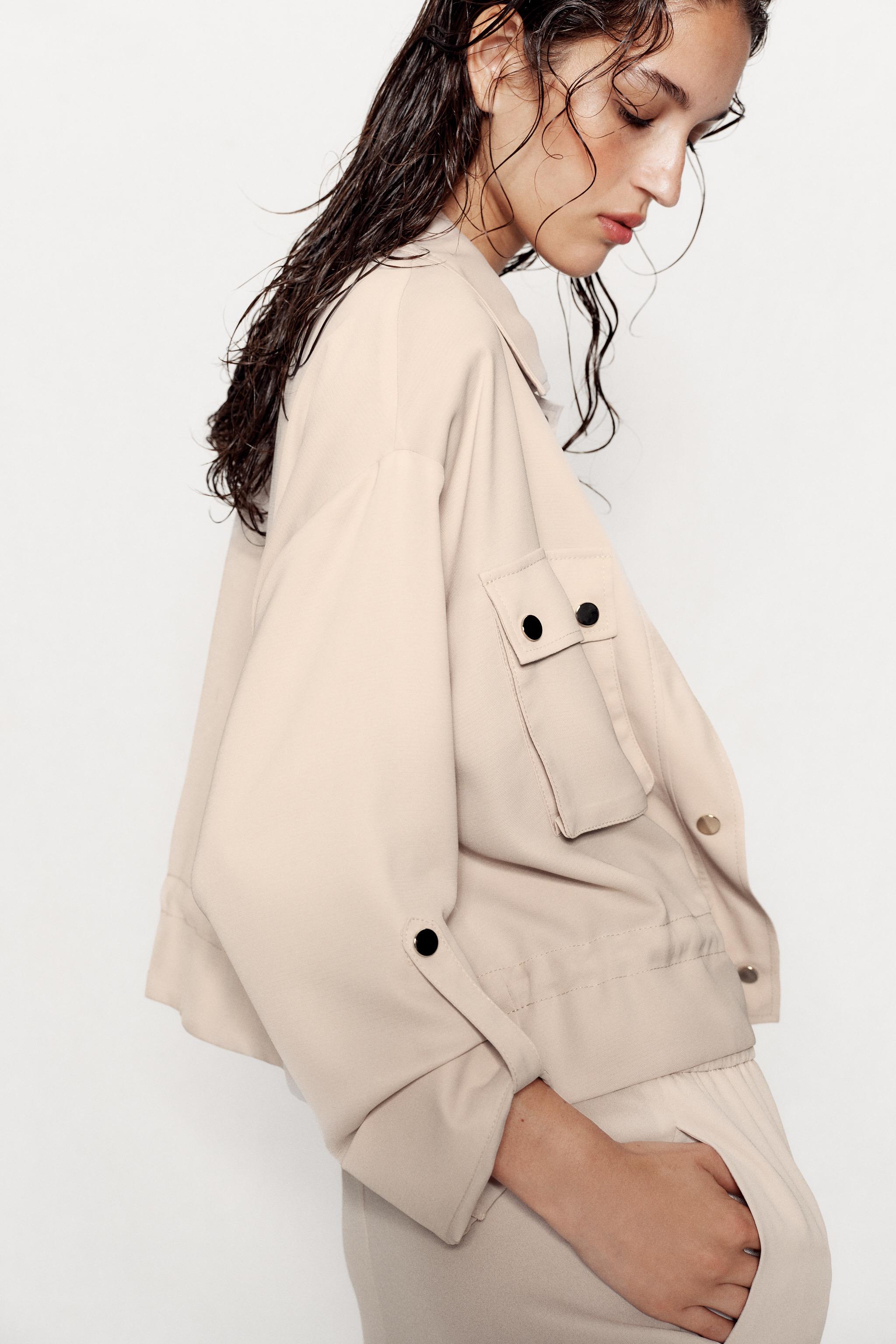 ROLLED-SLEEVE SAFARI JACKET - Beige | ZARA United States