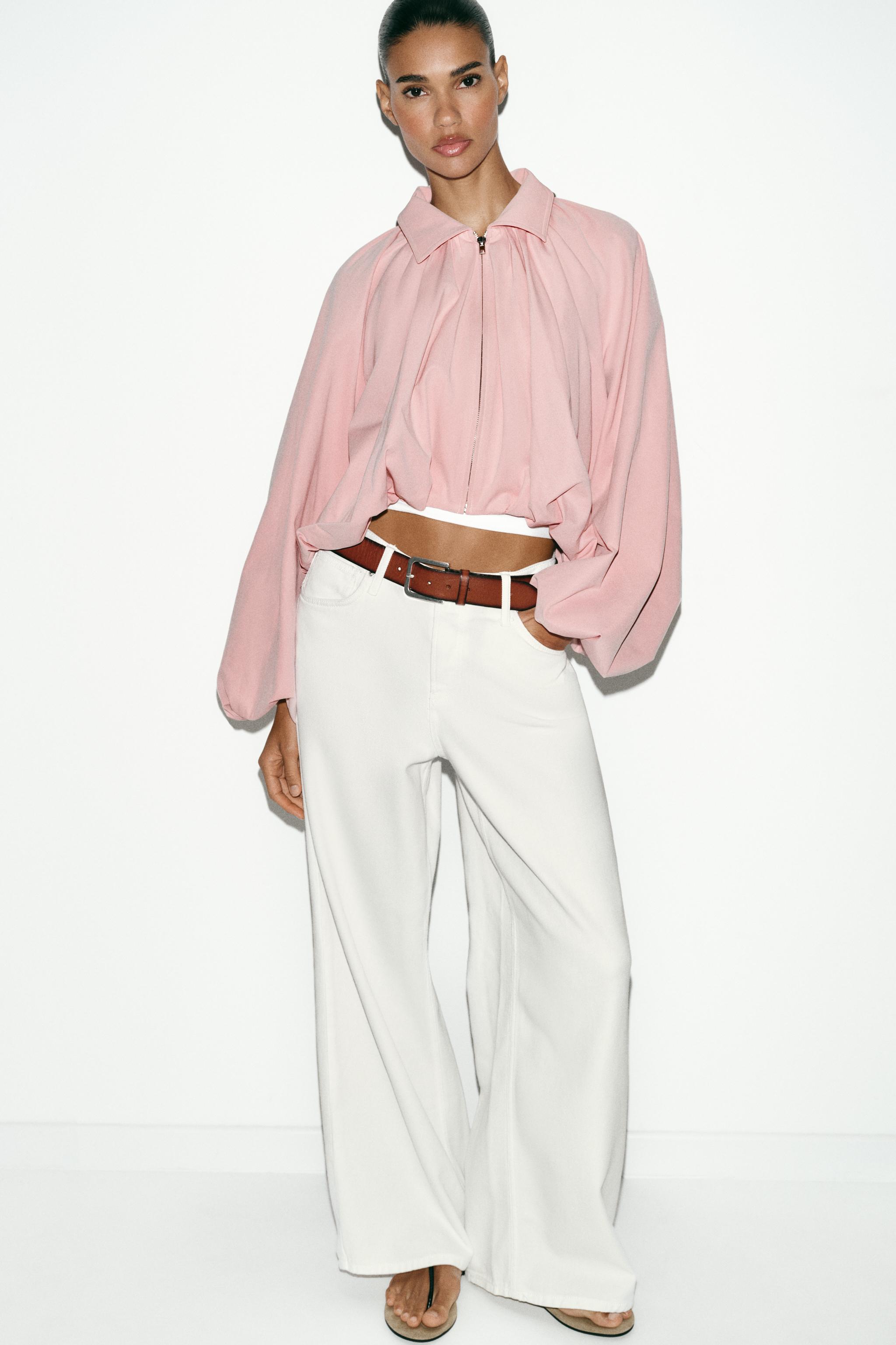 PUFF SLEEVE BOMBER JACKET - Chalk pink | ZARA Turkey