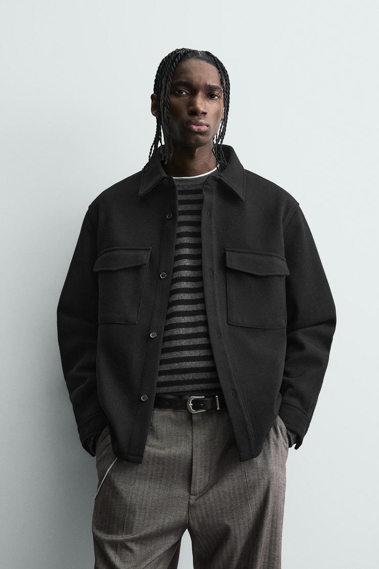 ZARA TWILL TEXTURED WATER REPELLENT OVERSHIRT