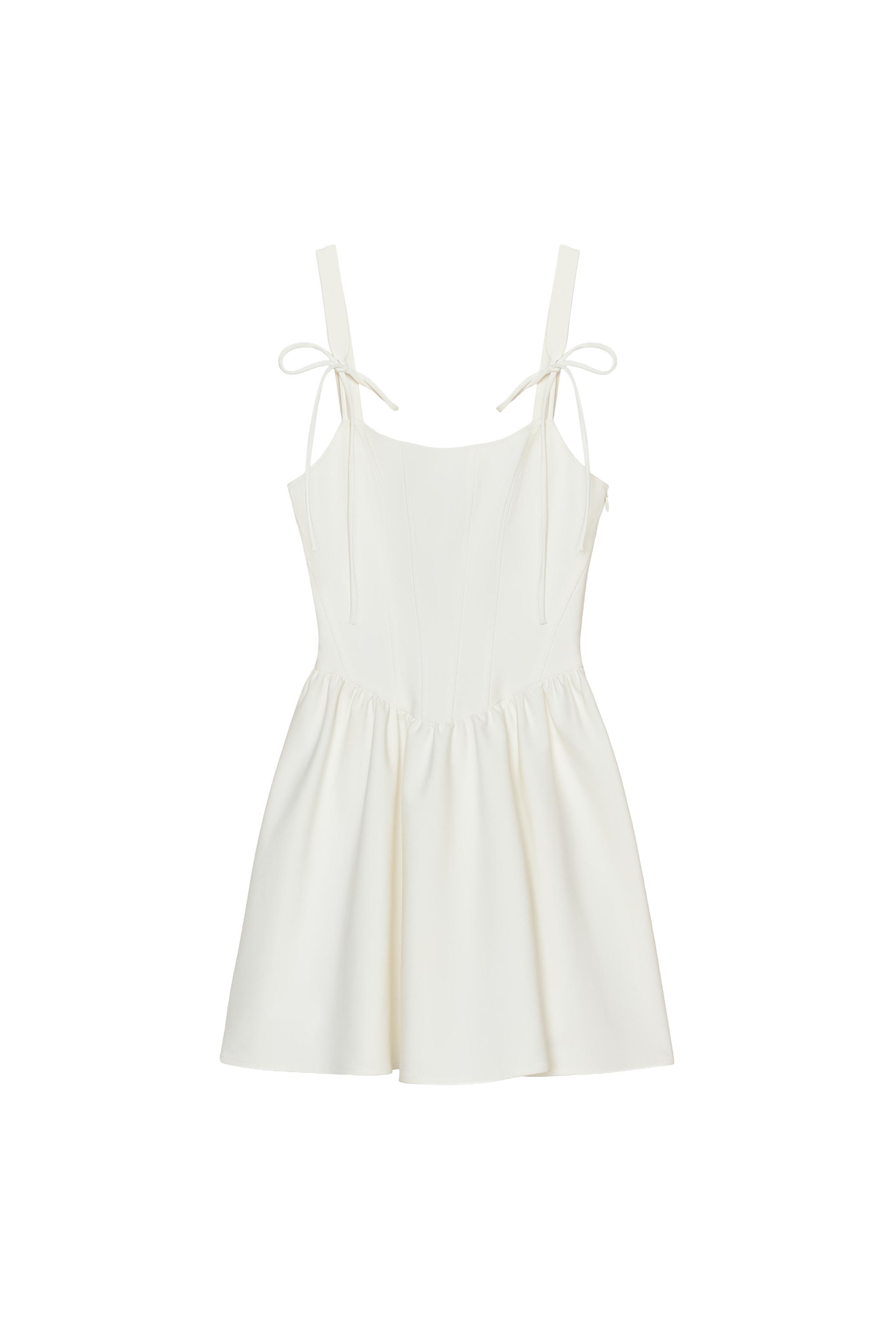 white corset dress zara STRETCH FLORAL CORSET DRESS - Ecru